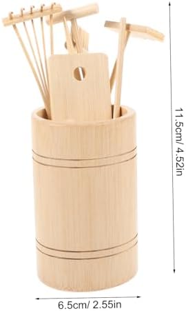 POPETPOP 1 Jeu Ensemble d'outils Zen Ornements de Jardin Shinto kit Jardin Zen Jardin Zen Cercueil Méditation Accessoires Décoration Jardin Zen Outil de râteau Artisanat de râteau en Bois - Image 2
