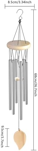 Carillons Éoliens Décoratifs D'extérieur, Métal Carillon à Vent Cloches à Vent Sonnette à Vent Suspendu, Carillon Bells en Plein Air avec 6 Tube en Aluminium pour Décor de Jardin Balcon Patio Maison - Image 9