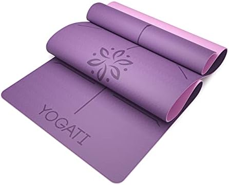 YOGATI - Tapis Yoga Antidérapant et Epais. Tapis de Yoga avec des repères d'alignement du Corps. Tapis de Sport pour Adultes et Enfants. Tapis de Gym idéal pour Pilates et Fitness. Tapis de yoga - Image 7