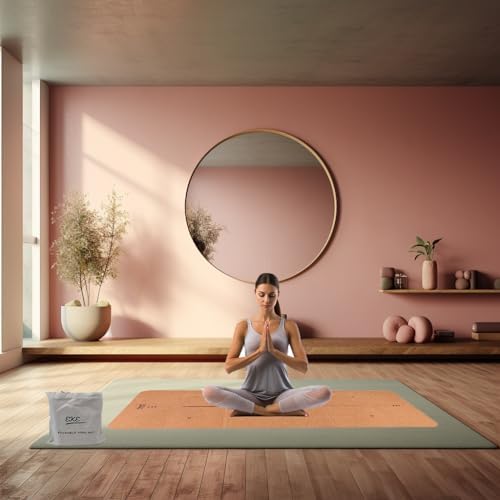 EKE Tapis de yoga souple, épaisseur 5 mm, taille standard, souple, léger et portable, convient pour yoga, pilates, fitness, sport, entraînement, livré avec sac de transport en toile - Image 3
