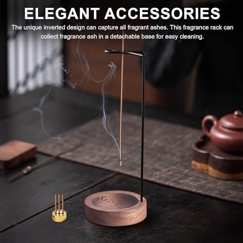 Porte encens 2 en 1, porte-encens Rond en Bois Avec Bobine à Cône, Porte-Encens à 9 trousses Brûleur d'Ences pour les pauses de Travail, pour le décor de Bureau à domicile, yoga, méditation - Image 3