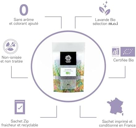 MON INFUSION BIO - Lavande Bio En Fleurs Entières - Pour Tisanes Et Infusions - Pour Recettes Maisons - Sublimez Votre Thé - Sélection De Premier Choix - Lavandula Angustifolia - 50 g - Image 2