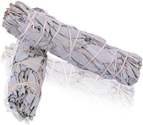 Batonnets de Sauge Blanche par Esprit indigène - Batons / Empaqueter / Ballot / Encens White Sage 2 x Small Smudge 4-4.5 '' (10-12cm ~ 30-35gr.) | CET emballage est 100% biodégradable (5) (2)