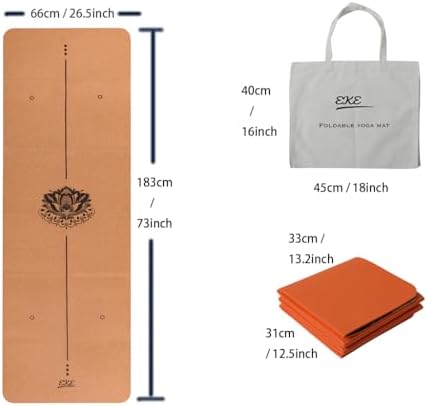 EKE Tapis de yoga souple, épaisseur 5 mm, taille standard, souple, léger et portable, convient pour yoga, pilates, fitness, sport, entraînement, livré avec sac de transport en toile - Image 2