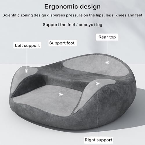 Coussin de méditation, coussin de sol confortable, coussins de sol surdimensionnés pour s'asseoir, coussin ergonomique, coussin de remplissage en mousse à mémoire de forme, coussin de toit pour baie vit - Image 4