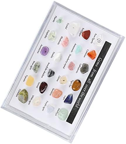 Lot de 24 pierres précieuses en cristal, pierres chakras, pierres de guérison avec boîte pour collectionneurs - Image 5