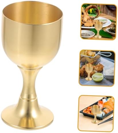 Cabilock 2 Ensembles Saint Graal Coupe Rituelle De Décoration Coupe À Vin Sur Pied Gobelet Sacré De L'église Coupe D'adoration D'autel Tasses De Communion Golden Laiton 2 Pièces * 2 - Image 3