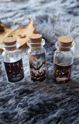 Coffret 3 Fioles de Potion pour Rituels - Sortilèges - Elixirs - Esotérisme - en Verre Imagées - Image 5