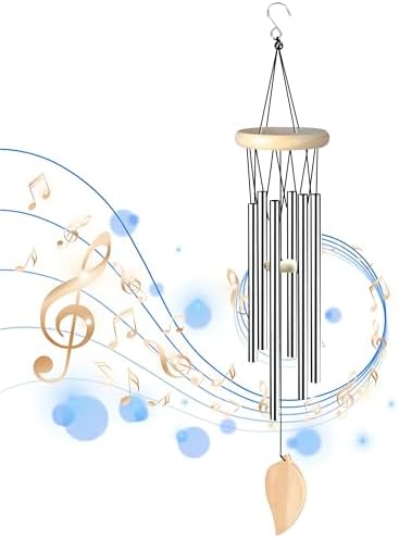 Carillons Éoliens Décoratifs D'extérieur, Métal Carillon à Vent Cloches à Vent Sonnette à Vent Suspendu, Carillon Bells en Plein Air avec 6 Tube en Aluminium pour Décor de Jardin Balcon Patio Maison