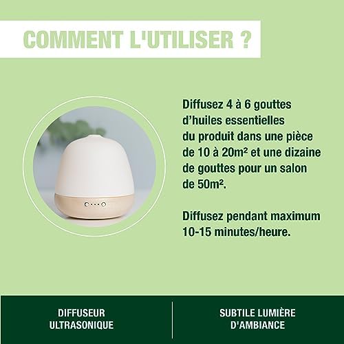 PRANAROM - Diffuseur CERA Huiles Essentielles Ultrasoniques - Bois Céramique - Diffusion Atmosphérique - Lumière d'ambiance – Idéal Relaxation Méditation - Réservoir 180ml - Image 5