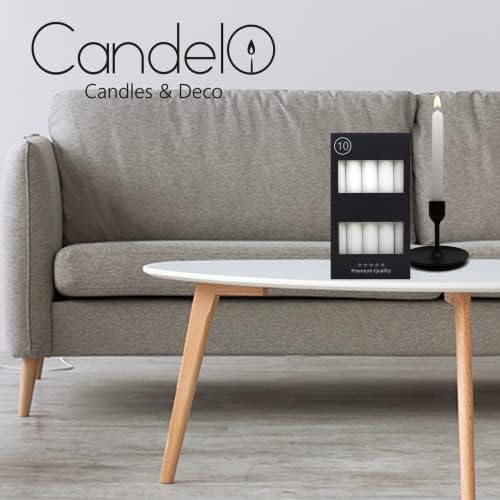 V Candelo Set de 10 bougies de table - Bougie blanche - 18,5 cm 7,5 heures de durée de combustion - Bougies coniques pour chandeliers et lustres - Bougies chandeliers bougies en bâton - Image 3