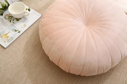 MolynnChic Floor Pillow Coussin de méditation rond et grand coussin de sol, en velours épais, pour yoga, salon, balcon, extérieur, tatami, 40 cm, rose - Image 2