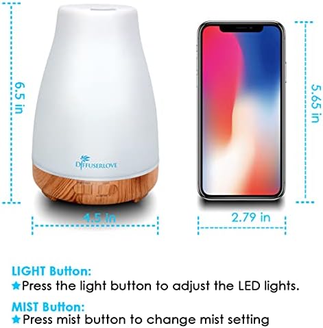 Diffuseur d'Huiles Essentielles 300ML Diffuseur d'Aromathérapie Electrique avec 7 Lumières LED de Couleur et Arrêt Automatique sans Eau pour Chambre à Coucher, Bureau, Maison, Cuisine, Yoga - Image 4