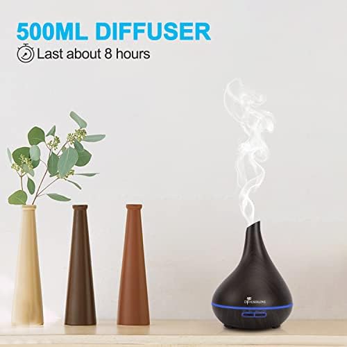 Diffuserlove 500 ml Diffuseur d'Huiles Essentielles Electrique Aromathérapie Humidifificateur Vaporisateur d'Huile Parfume, a mené 7 Couleur - Image 2
