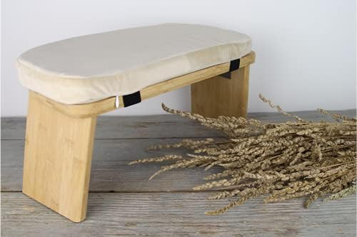 Tortuga - Banc de méditation - 100% Bambou Biologique - 46x18x15cm - Crème - Pack Complet: Sac de Transport, Coussin Confortable - Tabouret de méditation Ergonomique Pliable - Améliore la Posture - Image 2