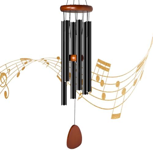 CasaCulina Grand carillon éolien en aluminium pour extérieur, 91,4 cm, ambiance zen, carillon éolien, ton profond et apaisant, carillon à vent pour extérieur, terrasse, porche, décoration à