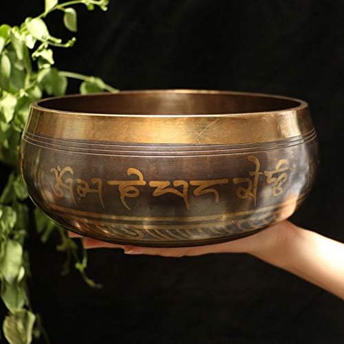 ZYuan Bol Chantant Artisanal，20 cm Bol Musical Tibétain avec Maillet et Coussin, pour Yoga Méditation Prière Relaxation Soulagement de Stress et Anxiété Guérison par Chakra Décoration de Maison - Image 5