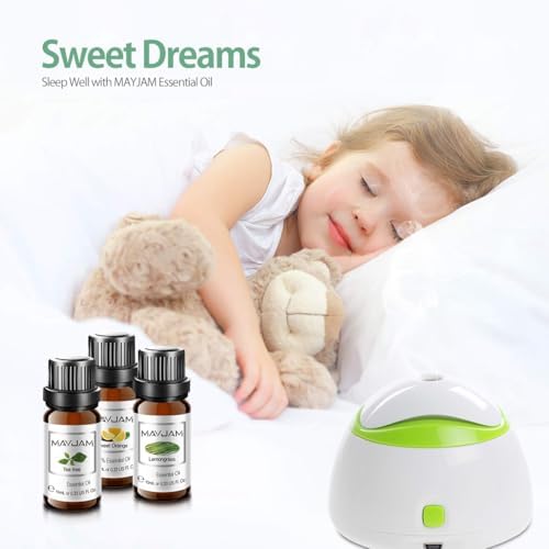 Mayjam Huile Essentiellle aromathérapie 6 x 10 ml, coffret huiles Essentielles verser diffuseur pure naturelle, huile parfume eucalyptus, menthe poivrée, lavande, tee arbre, citronnelle, orange - Image 3