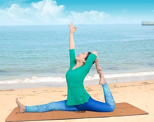 EKE Tapis de yoga souple, épaisseur 5 mm, taille standard, souple, léger et portable, convient pour yoga, pilates, fitness, sport, entraînement, livré avec sac de transport en toile - Image 6
