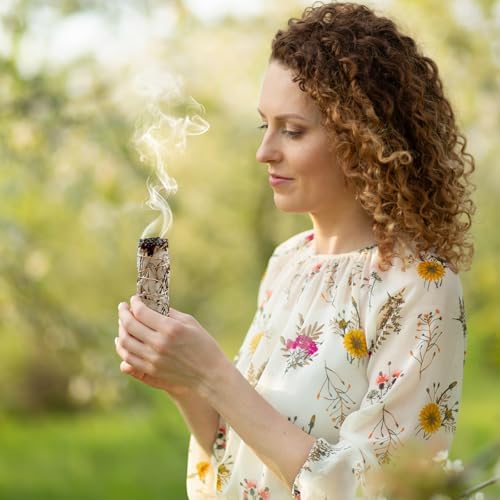 BBLTIFF Sauge Blanche Purification a Bruler, 6 Pièces Sauge Blanche de 10-11cm et 6 Pièces Batons Palo Santo, Encens Naturel à Bruler Anti Stress Méditation, pour La Purification de l'air Domestique - Image 7