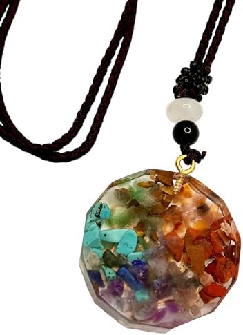 7 chakras Collier Orgonite Yoga Méditation Pendentif Cube de Métatron Géométrie Sacrée Talisman de la Richesse Amulette Mystique Porte-bonheur Potentissimo Accessoire Auto Idée Cadeau Homme Femme - Image 4