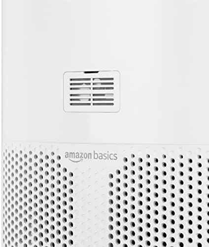 Amazon Basics - Purificateur d'Air, Couvre 48 m², filtre True Hepa, Élimine 99,97% des allergènes (Poussière, Fumee, Pollen), Capteur Intelligent de la Qualité de L'Air, Prize Europeenne, Blanc, Blanc - Image 4