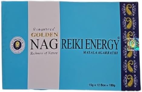 Vijayshree Golden Nag Reiki Energy Bâtonnets d'encens aromatiques, 12 x 15 g, apaisants et relaxants, pour yoga, méditation, rituels spirituels naturels et de qualité supérieure Kajal - Image 4