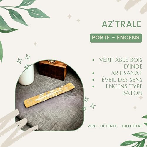 AZ'TRALE - Porte-Encens en Bois d'Inde avec Dessins Faits Main - Élégance Spirituelle et Harmonie Intérieure (Vishnou) - Image 2