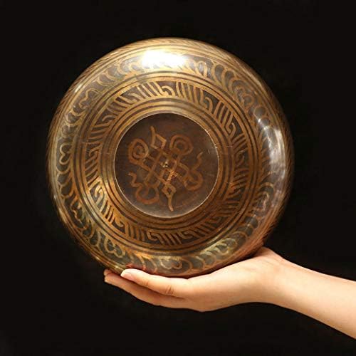ZYuan Bol Chantant Artisanal，20 cm Bol Musical Tibétain avec Maillet et Coussin, pour Yoga Méditation Prière Relaxation Soulagement de Stress et Anxiété Guérison par Chakra Décoration de Maison - Image 7