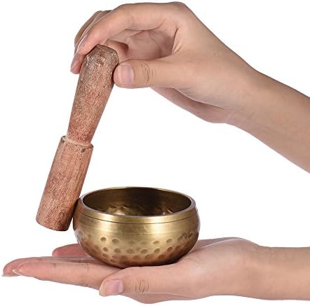 Btuty Bol chantant tibétain fait à la main en métal de 7,6 cm avec bâton pour bouddhisme, méditation, guérison, relaxation, yoga - Image 4