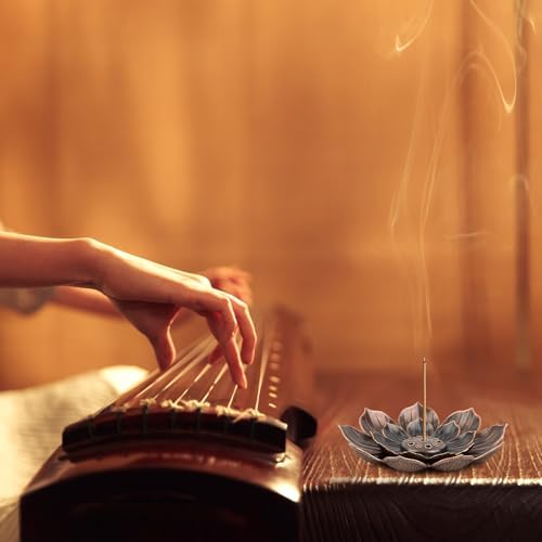 2pcs porte encens de lotus en laiton, 6 x 1 cm Brûleur d'Encens en bâton, support Encens, 6 trousseur collecteur de cindres pour la Maison Bureau Yoga Salle - Image 4