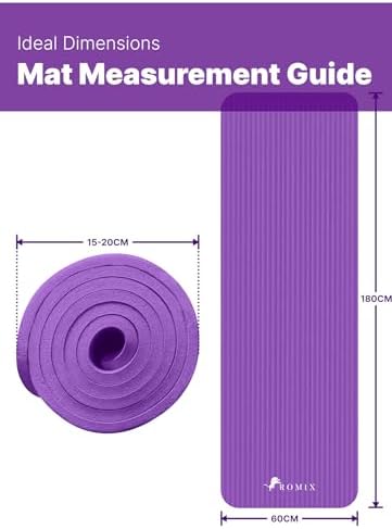 Romix Tapis Yoga, 15 mm Epais Haute Denté Antidérapant écologique Gymnastique Yoga Mat, Premium Léger Non Toxique Sol Tapis De exercice pour gym Fitness Méditation Pilates Sport Camping Voyage - Image 7