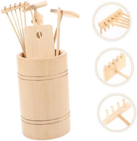 POPETPOP 1 Jeu Ensemble d'outils Zen Ornements de Jardin Shinto kit Jardin Zen Jardin Zen Cercueil Méditation Accessoires Décoration Jardin Zen Outil de râteau Artisanat de râteau en Bois - Image 6