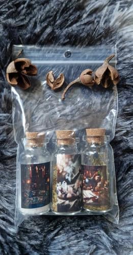 Coffret 3 Fioles de Potion pour Rituels - Sortilèges - Elixirs - Esotérisme - en Verre Imagées - Image 9