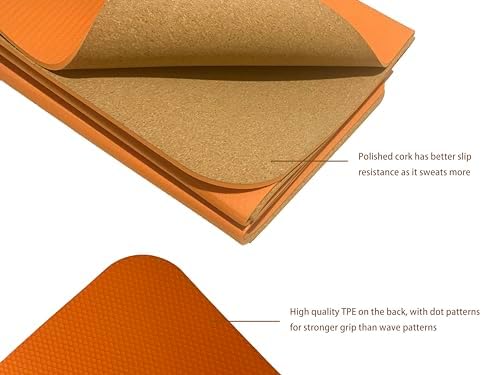 EKE Tapis de yoga souple, épaisseur 5 mm, taille standard, souple, léger et portable, convient pour yoga, pilates, fitness, sport, entraînement, livré avec sac de transport en toile - Image 4