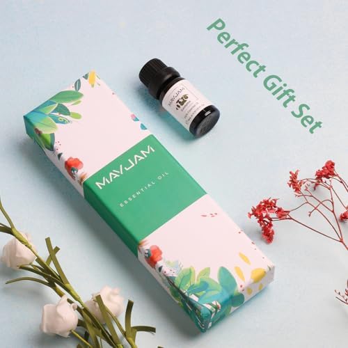 Mayjam Huile Essentiellle aromathérapie 6 x 10 ml, coffret huiles Essentielles verser diffuseur pure naturelle, huile parfume eucalyptus, menthe poivrée, lavande, tee arbre, citronnelle, orange - Image 7