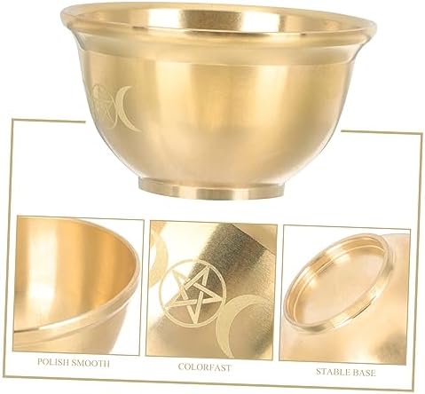 MUSISALY Meubler Le Bol Sacré Bol Sacré pour Le Rituel Petit Bol à Offrande Bol De Sacrifice pour Le Rituel Mini Décor Bol Sacré pour La Religion Bols D'offrande D'autel Golden Cuivre - Image 5
