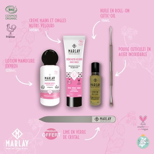 Marlay Cosmetics - Trousse Mon Ritual Beauté - Coffret Cadeau Femme - Crème Mains, Lotion Ongles & Huile Circules - Soin Manucure - Kit Beauté Idee Cadeau - Fabrique en France - Image 2