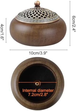Porte-cône D'encens,Porte-bâtonnets D'encens avec Couvercle en Laiton pour Décoration Intérieure,Outils de Méditation,Outils de Yoga,Décoration Zen - Image 4