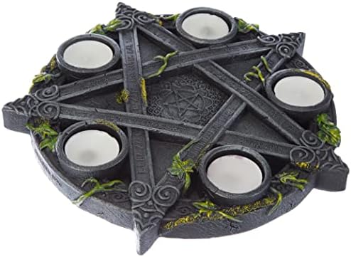 Nemesis Now B2538G6 Photophore Pentagramme Wiccan 25,5 cm Noir Résine