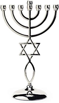 Ananadashop Bougeoir décoratif en forme d'étoile de David - 7 branches - Symbole juif israélien - Menorah