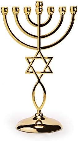 Ananadashop Bougeoir décoratif en forme d'étoile de David - 7 branches - Symbole juif israélien - Menorah