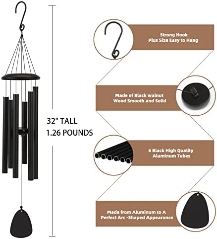 PIXPRI Carillon éolien d'extérieur - Grand décor - Tons mélodiques apaisants - Carillon éolien commémoratif pour Maman, Femme, Grand-mère, voisins (81,3 cm) - Image 5