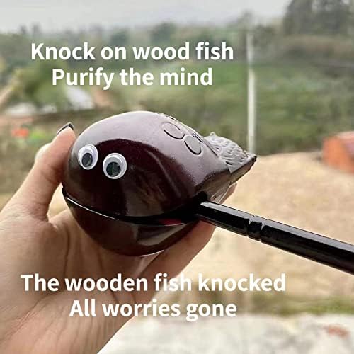 Bois bouddhiste zen - Petit oeil Fotang Poisson en bois Zen | Tambour à bloc bouddhiste zen - percussion pour outils méditation, musique folklorique Accueil Zen - Image 9