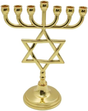BELOWSYALER Lustre Hanoukka en métal avec 7 branches en forme d'étoile
