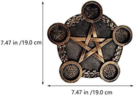 Pentagramme Photophore vintage carillon étoile bougeoir plateau astrologie pentacle plaque sorcellerie quatre nuls couler wiccan tarot quatrenitures - Image 6