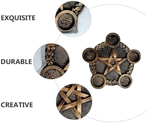 Pentagramme Photophore vintage carillon étoile bougeoir plateau astrologie pentacle plaque sorcellerie quatre nuls couler wiccan tarot quatrenitures - Image 5