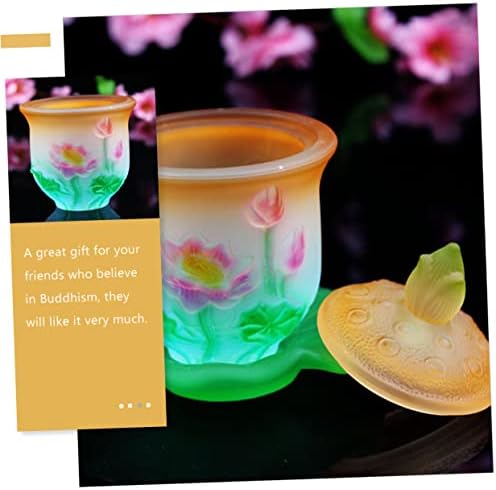 Ciieeo 4 Ensembles Coupe De Bouddha Yerba Bol Infuseur à Thé Tasse Coupe Rituelle Coupe Sacrée Proposer Des Accessoires Coupe à Offrande Multifonctions Coupe D'offrande En Verre Un Verre - Image 5