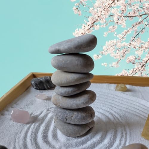 NATURALTOUCH Kit de jardin zen miniature japonais sur le thème de la pierre naturelle - Fabriqué en matériaux naturels dans un emballage respectueux de l'environnement - Idéal pour la méditation, la - Image 4