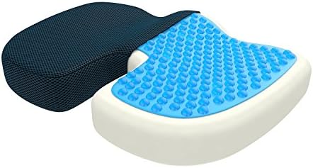 bonmedico Coussin Chaise Bureau - Coussin Orthopédique et Ergonomique en Mousse à Mémoire de Forme - Large, Bleu